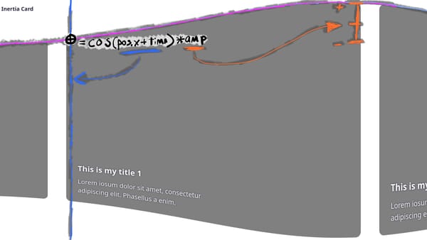 screenshot of the effect with annotations showing how the inputs to cosine multiplied by amplitude creates the wave effect